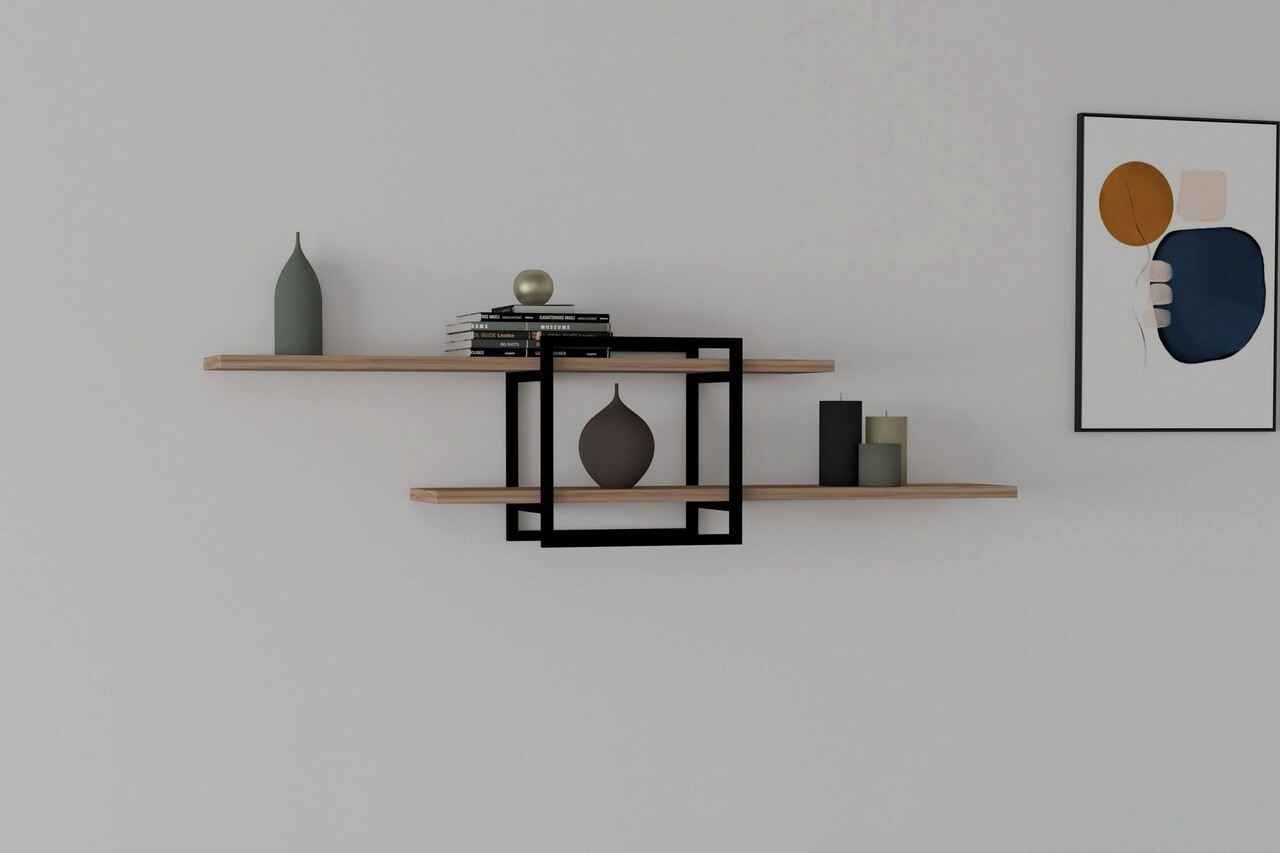 Raft de perete Mone, Asse Home, 120x18x30 cm, maro - imagine 6